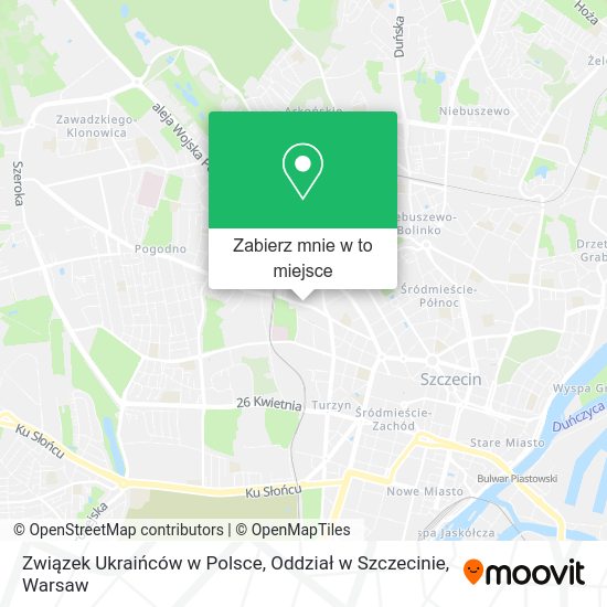 Mapa Związek Ukraińców w Polsce, Oddział w Szczecinie