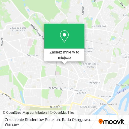 Mapa Zrzeszenie Studentów Polskich. Rada Okręgowa