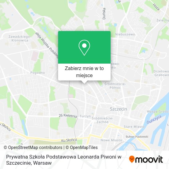 Mapa Prywatna Szkoła Podstawowa Leonarda Piwoni w Szczecinie