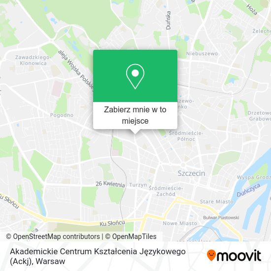 Mapa Akademickie Centrum Kształcenia Językowego (Ackj)