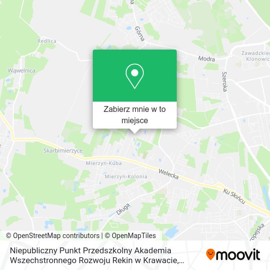 Mapa Niepubliczny Punkt Przedszkolny Akademia Wszechstronnego Rozwoju Rekin w Krawacie