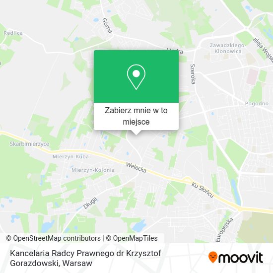 Mapa Kancelaria Radcy Prawnego dr Krzysztof Gorazdowski