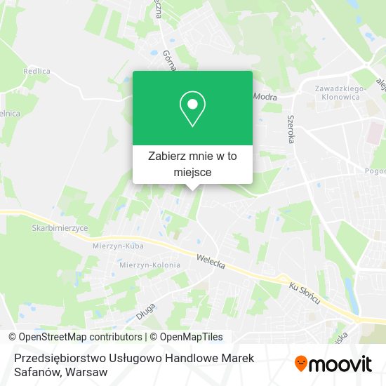 Mapa Przedsiębiorstwo Usługowo Handlowe Marek Safanów