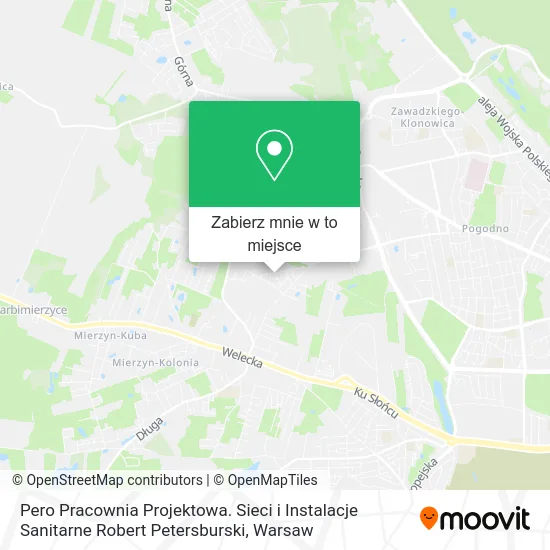 Mapa Pero Pracownia Projektowa. Sieci i Instalacje Sanitarne Robert Petersburski