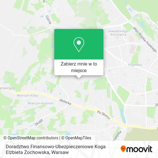 Mapa Doradztwo Finansowo-Ubezpieczeniowe Koga Elżbieta Żochowska