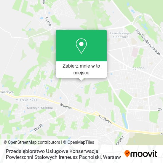 Mapa Przedsiębiorstwo Usługowe Konserwacja Powierzchni Stalowych Ireneusz Pacholski