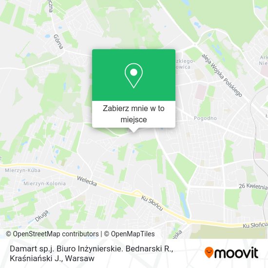 Mapa Damart sp.j. Biuro Inżynierskie. Bednarski R., Kraśniański J.