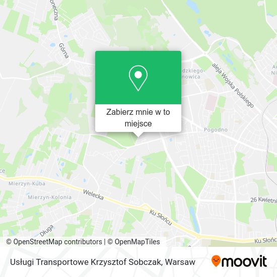 Mapa Usługi Transportowe Krzysztof Sobczak