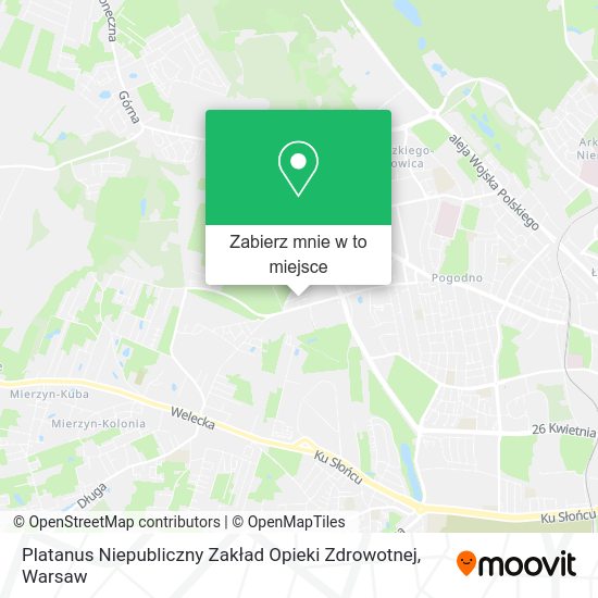 Mapa Platanus Niepubliczny Zakład Opieki Zdrowotnej