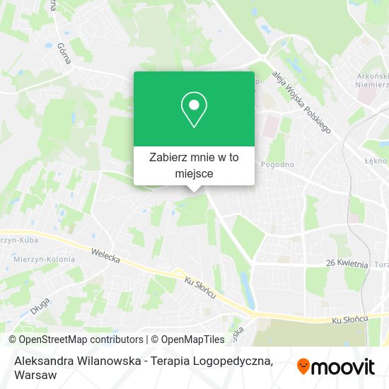 Mapa Aleksandra Wilanowska - Terapia Logopedyczna