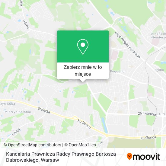 Mapa Kancelaria Prawnicza Radcy Prawnego Bartosza Dabrowskiego