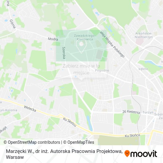 Mapa Marzęcki W., dr inż. Autorska Pracownia Projektowa