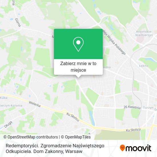 Mapa Redemptoryści. Zgromadzenie Najświętszego Odkupiciela. Dom Zakonny