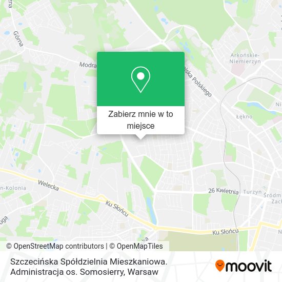 Mapa Szczecińska Spółdzielnia Mieszkaniowa. Administracja os. Somosierry