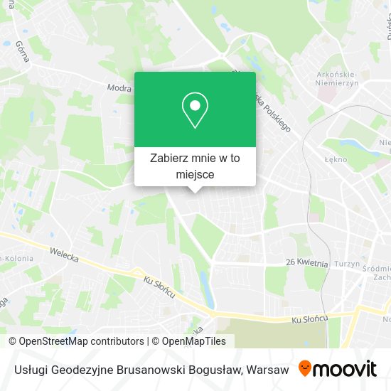 Mapa Usługi Geodezyjne Brusanowski Bogusław