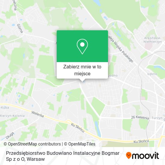 Mapa Przedsiębiorstwo Budowlano Instalacyjne Bogmar Sp z o O