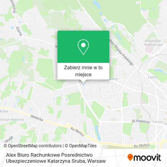 Mapa Alex Biuro Rachunkowe Posrednictwo Ubezpieczeniowe Katarzyna Sruba