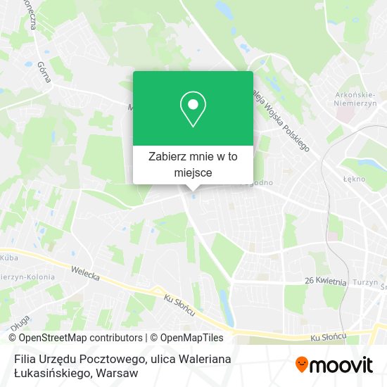 Mapa Filia Urzędu Pocztowego, ulica Waleriana Łukasińskiego