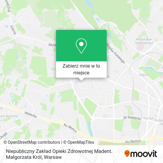 Mapa Niepubliczny Zakład Opieki Zdrowotnej Madent. Małgorzata Król