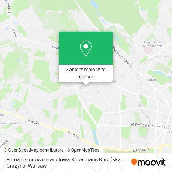 Mapa Firma Usługowo Handlowa Kuba Trans Kubińska Grażyna