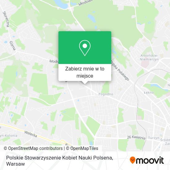 Mapa Polskie Stowarzyszenie Kobiet Nauki Polsena