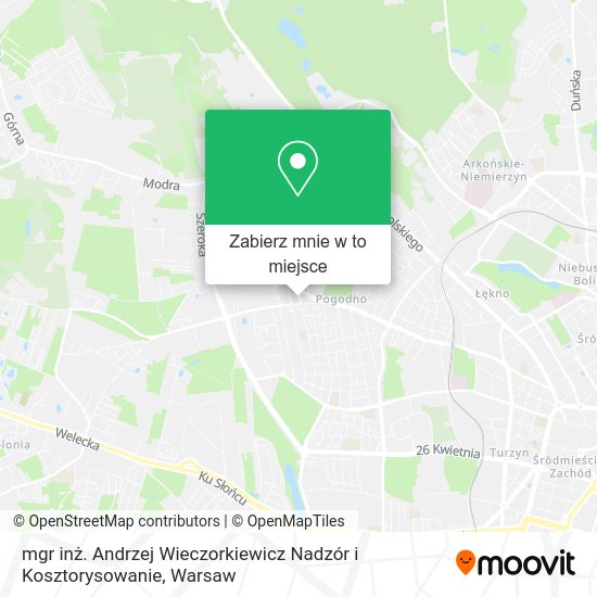 Mapa mgr inż. Andrzej Wieczorkiewicz Nadzór i Kosztorysowanie