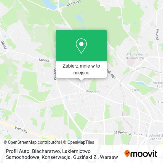 Mapa Profil Auto. Blacharstwo, Lakiernictwo Samochodowe, Konserwacja. Guziński Z.