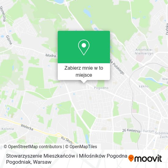 Mapa Stowarzyszenie Mieszkańców i Miłośników Pogodna Pogodniak