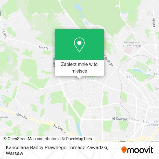 Mapa Kancelaria Radcy Prawnego Tomasz Zawadzki