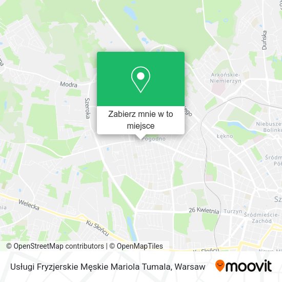 Mapa Usługi Fryzjerskie Męskie Mariola Tumala