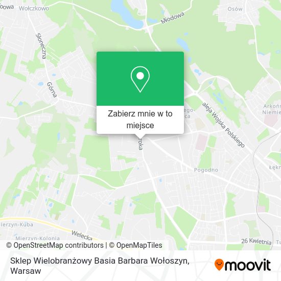 Mapa Sklep Wielobranżowy Basia Barbara Wołoszyn