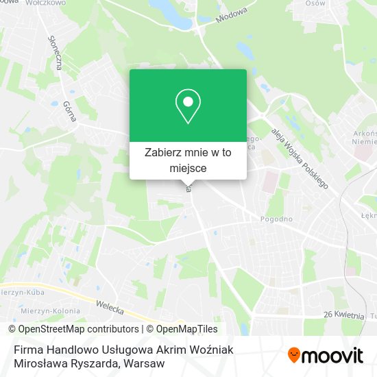 Mapa Firma Handlowo Usługowa Akrim Woźniak Mirosława Ryszarda