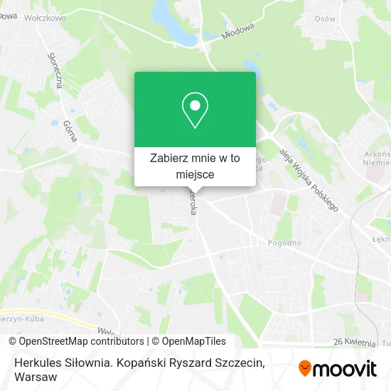 Mapa Herkules Siłownia. Kopański Ryszard Szczecin