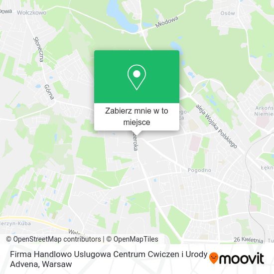 Mapa Firma Handlowo Uslugowa Centrum Cwiczen i Urody Advena