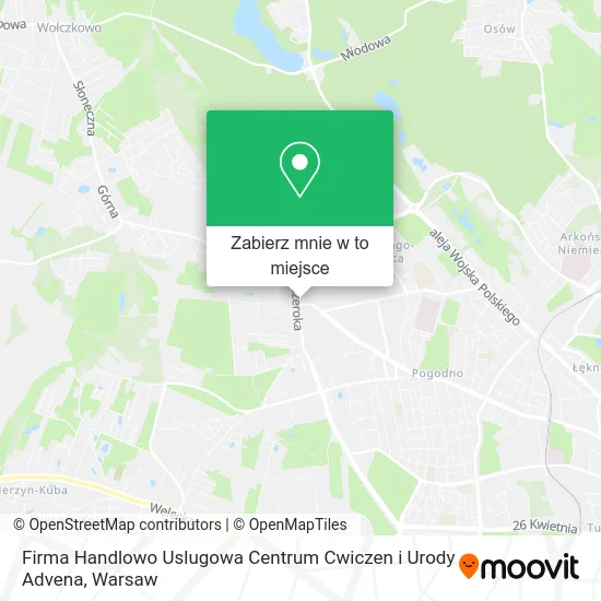 Mapa Firma Handlowo Uslugowa Centrum Cwiczen i Urody Advena