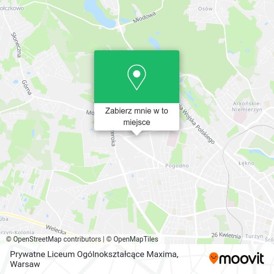 Mapa Prywatne Liceum Ogólnokształcące Maxima