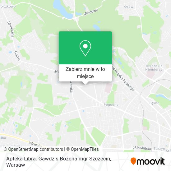 Mapa Apteka Libra. Gawdzis Bożena mgr Szczecin