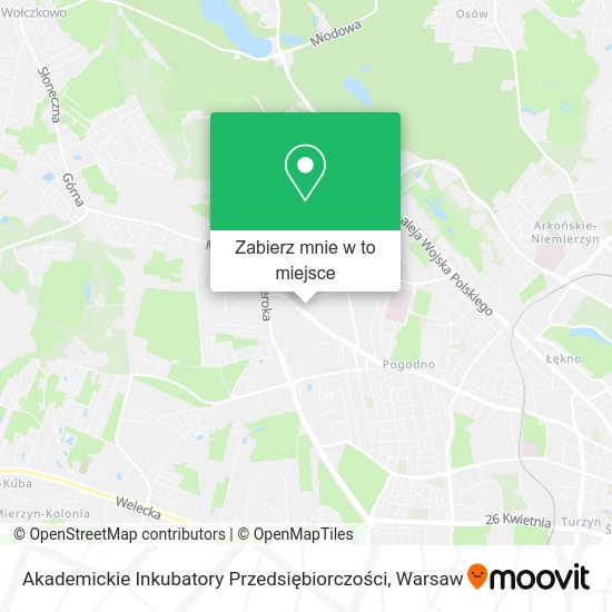 Mapa Akademickie Inkubatory Przedsiębiorczości