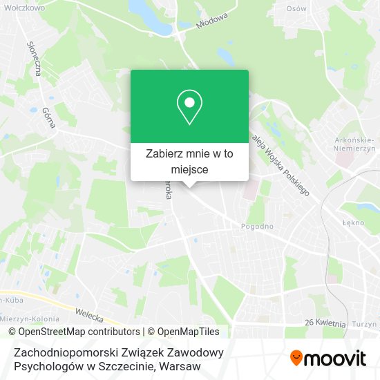 Mapa Zachodniopomorski Związek Zawodowy Psychologów w Szczecinie