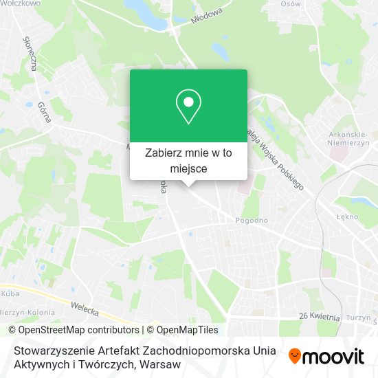 Mapa Stowarzyszenie Artefakt Zachodniopomorska Unia Aktywnych i Twórczych