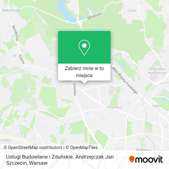 Mapa Usługi Budowlane i Zduńskie. Andrzejczak Jan Szczecin