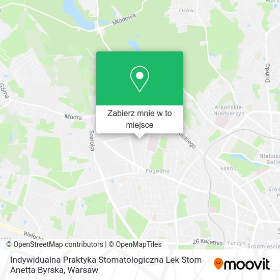 Mapa Indywidualna Praktyka Stomatologiczna Lek Stom Anetta Byrska