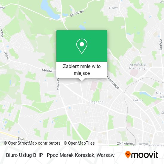 Mapa Biuro Usług BHP i Ppoż Marek Korszlak