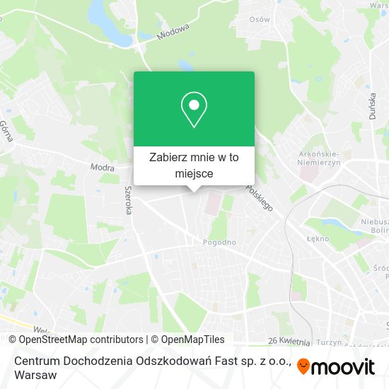 Mapa Centrum Dochodzenia Odszkodowań Fast sp. z o.o.