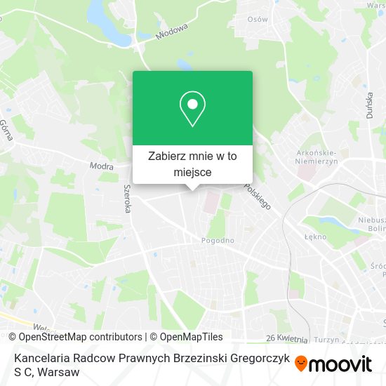 Mapa Kancelaria Radcow Prawnych Brzezinski Gregorczyk S C