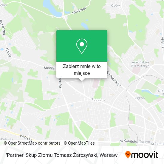 Mapa 'Partner' Skup Złomu Tomasz Żarczyński