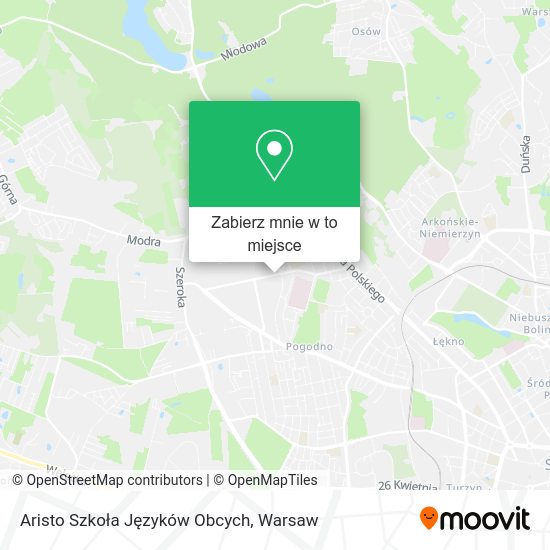 Mapa Aristo Szkoła Języków Obcych