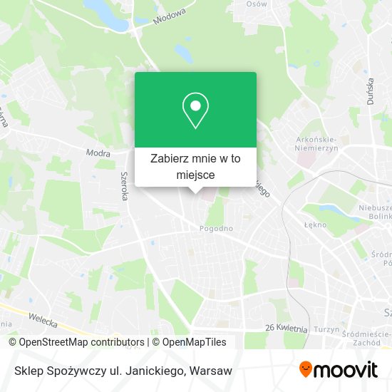 Mapa Sklep Spożywczy ul. Janickiego