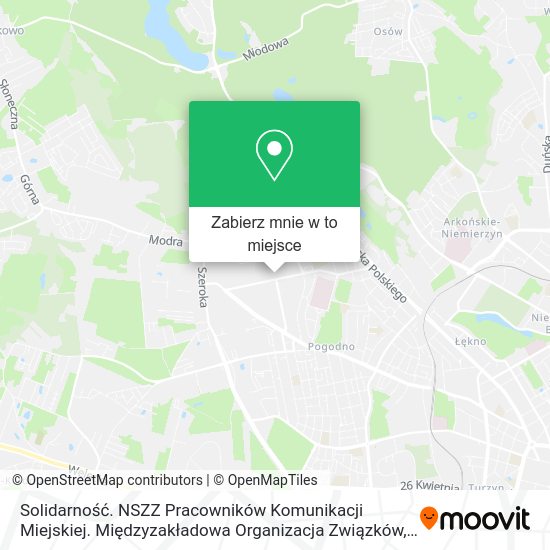 Mapa Solidarność. NSZZ Pracowników Komunikacji Miejskiej. Międzyzakładowa Organizacja Związków