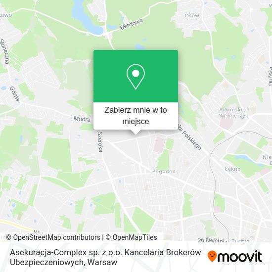 Mapa Asekuracja-Complex sp. z o.o. Kancelaria Brokerów Ubezpieczeniowych